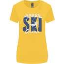 Apres Ski Queen Skiing Winter Sports Womens Wider Cut T-Shirt Yellow