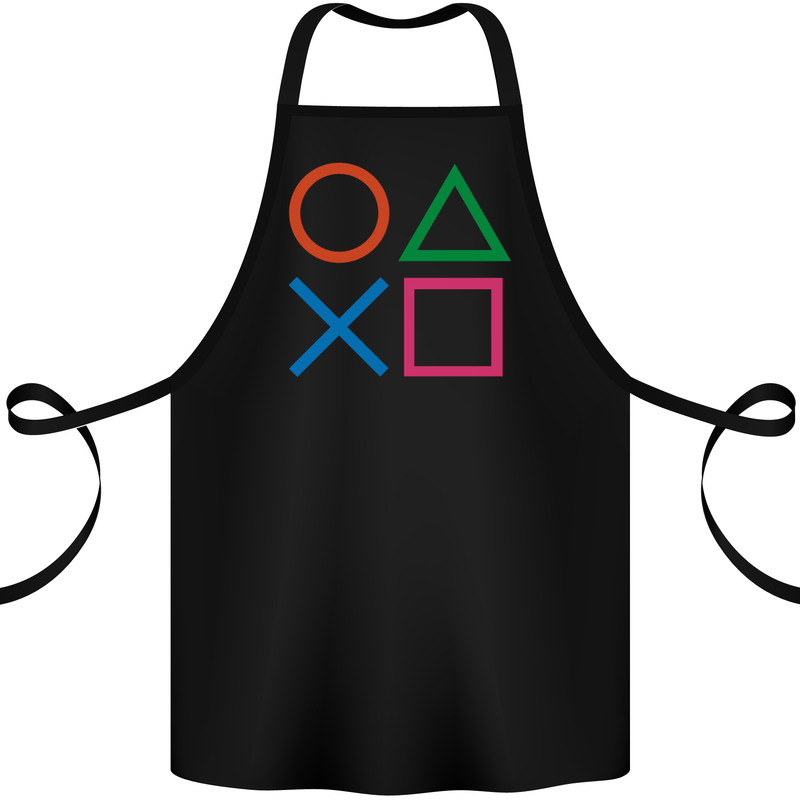 Arcade Game Console Buttons Gaming Gamer Cotton Apron 100% Organic Black