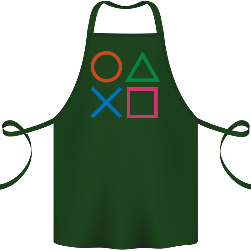 Arcade Game Console Buttons Gaming Gamer Cotton Apron 100% Organic Forest Green