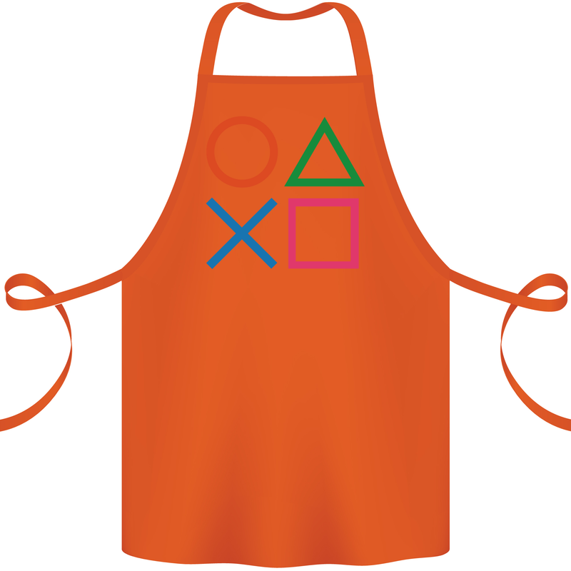 Arcade Game Console Buttons Gaming Gamer Cotton Apron 100% Organic Orange