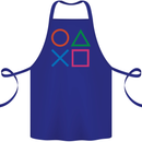 Arcade Game Console Buttons Gaming Gamer Cotton Apron 100% Organic Royal Blue