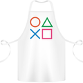 Arcade Game Console Buttons Gaming Gamer Cotton Apron 100% Organic White