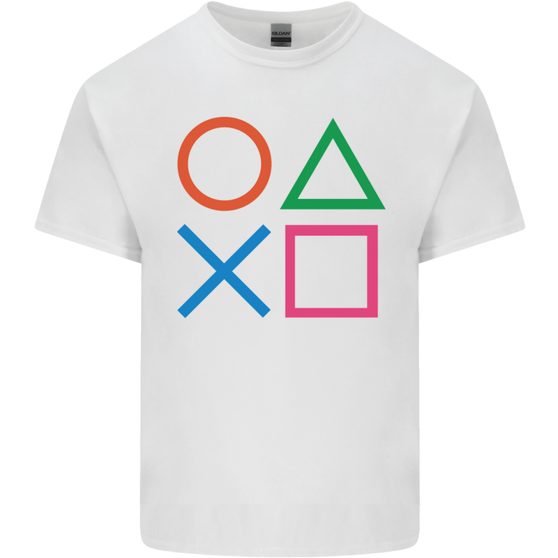 Arcade Game Console Buttons Gaming Gamer Kids T-Shirt Childrens White