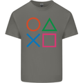 Arcade Game Console Buttons Gaming Gamer Mens Cotton T-Shirt Tee Top Charcoal