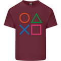 Arcade Game Console Buttons Gaming Gamer Mens Cotton T-Shirt Tee Top Maroon