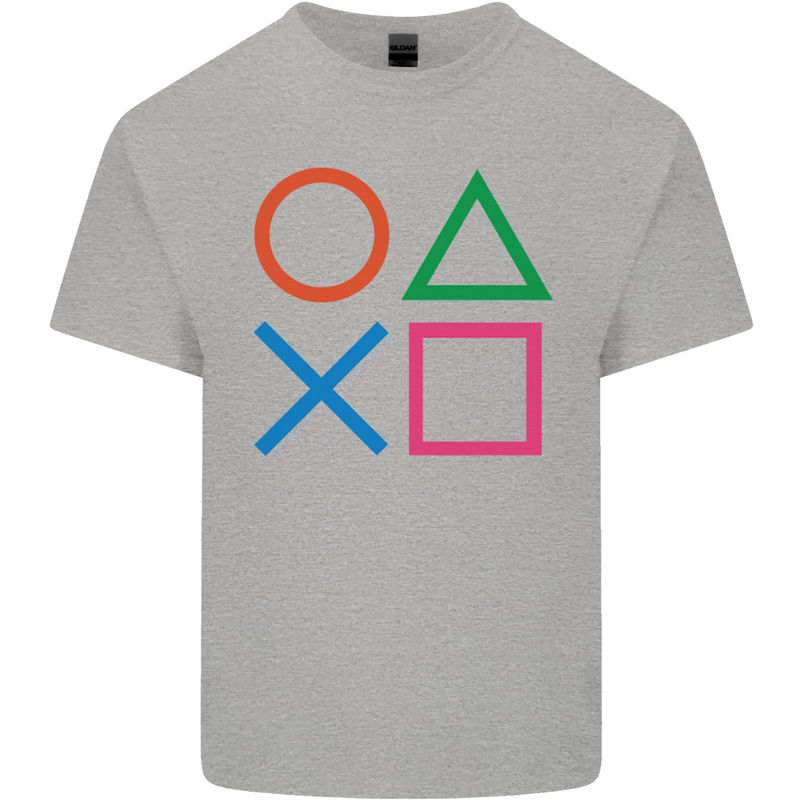 Arcade Game Console Buttons Gaming Gamer Mens Cotton T-Shirt Tee Top Sports Grey