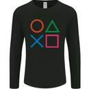 Arcade Game Console Buttons Gaming Gamer Mens Long Sleeve T-Shirt Black