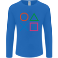 Arcade Game Console Buttons Gaming Gamer Mens Long Sleeve T-Shirt Royal Blue