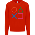 Arcade Game Console Buttons Gaming Gamer Mens Sweatshirt Jumper Bright Red