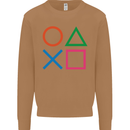 Arcade Game Console Buttons Gaming Gamer Mens Sweatshirt Jumper Caramel Latte