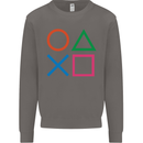 Arcade Game Console Buttons Gaming Gamer Mens Sweatshirt Jumper Charcoal