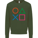 Arcade Game Console Buttons Gaming Gamer Mens Sweatshirt Jumper Forest Green