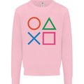 Arcade Game Console Buttons Gaming Gamer Mens Sweatshirt Jumper Light Pink