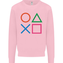 Arcade Game Console Buttons Gaming Gamer Mens Sweatshirt Jumper Light Pink
