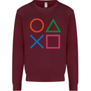 Arcade Game Console Buttons Gaming Gamer Mens Sweatshirt Jumper Maroon