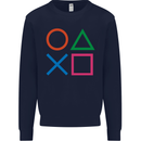 Arcade Game Console Buttons Gaming Gamer Mens Sweatshirt Jumper Navy Blue