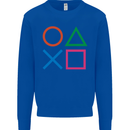 Arcade Game Console Buttons Gaming Gamer Mens Sweatshirt Jumper Royal Blue