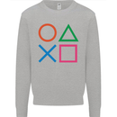 Arcade Game Console Buttons Gaming Gamer Mens Sweatshirt Jumper Sports Grey
