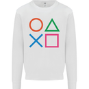 Arcade Game Console Buttons Gaming Gamer Mens Sweatshirt Jumper White