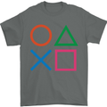 Arcade Game Console Buttons Gaming Gamer Mens T-Shirt Cotton Gildan Charcoal