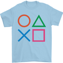 Arcade Game Console Buttons Gaming Gamer Mens T-Shirt Cotton Gildan Light Blue