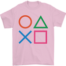 Arcade Game Console Buttons Gaming Gamer Mens T-Shirt Cotton Gildan Light Pink