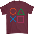 Arcade Game Console Buttons Gaming Gamer Mens T-Shirt Cotton Gildan Maroon