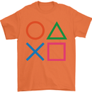 Arcade Game Console Buttons Gaming Gamer Mens T-Shirt Cotton Gildan Orange