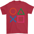Arcade Game Console Buttons Gaming Gamer Mens T-Shirt Cotton Gildan Red
