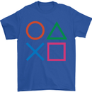 Arcade Game Console Buttons Gaming Gamer Mens T-Shirt Cotton Gildan Royal Blue
