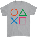 Arcade Game Console Buttons Gaming Gamer Mens T-Shirt Cotton Gildan Sports Grey