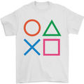 Arcade Game Console Buttons Gaming Gamer Mens T-Shirt Cotton Gildan White