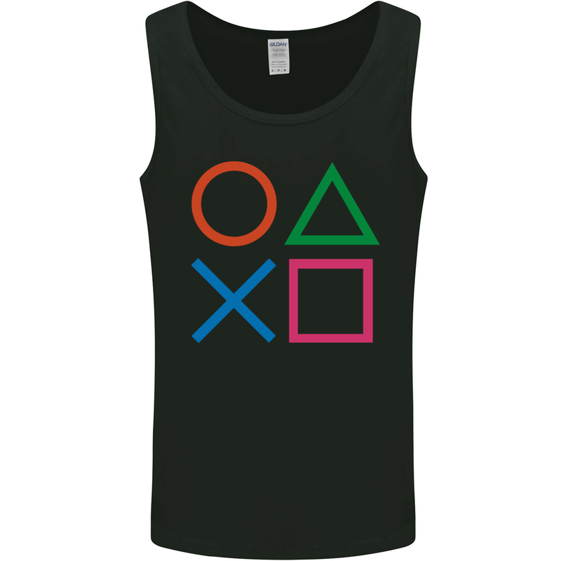 Arcade Game Console Buttons Gaming Gamer Mens Vest Tank Top Black