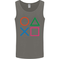Arcade Game Console Buttons Gaming Gamer Mens Vest Tank Top Charcoal