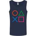 Arcade Game Console Buttons Gaming Gamer Mens Vest Tank Top Navy Blue