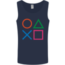Arcade Game Console Buttons Gaming Gamer Mens Vest Tank Top Navy Blue