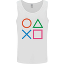 Arcade Game Console Buttons Gaming Gamer Mens Vest Tank Top White