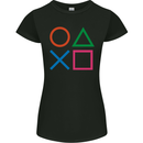 Arcade Game Console Buttons Gaming Gamer Womens Petite Cut T-Shirt Black