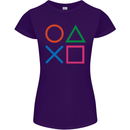 Arcade Game Console Buttons Gaming Gamer Womens Petite Cut T-Shirt Purple