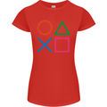 Arcade Game Console Buttons Gaming Gamer Womens Petite Cut T-Shirt Red