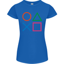Arcade Game Console Buttons Gaming Gamer Womens Petite Cut T-Shirt Royal Blue