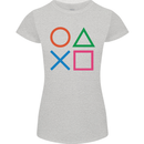 Arcade Game Console Buttons Gaming Gamer Womens Petite Cut T-Shirt Sports Grey