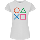 Arcade Game Console Buttons Gaming Gamer Womens Petite Cut T-Shirt White