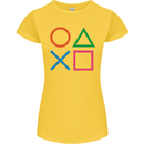 Arcade Game Console Buttons Gaming Gamer Womens Petite Cut T-Shirt Yellow