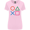 Arcade Game Console Buttons Gaming Gamer Womens Wider Cut T-Shirt Light Pink