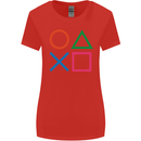Arcade Game Console Buttons Gaming Gamer Womens Wider Cut T-Shirt Red