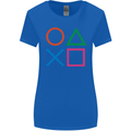 Arcade Game Console Buttons Gaming Gamer Womens Wider Cut T-Shirt Royal Blue