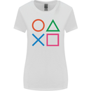 Arcade Game Console Buttons Gaming Gamer Womens Wider Cut T-Shirt White