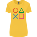 Arcade Game Console Buttons Gaming Gamer Womens Wider Cut T-Shirt Yellow