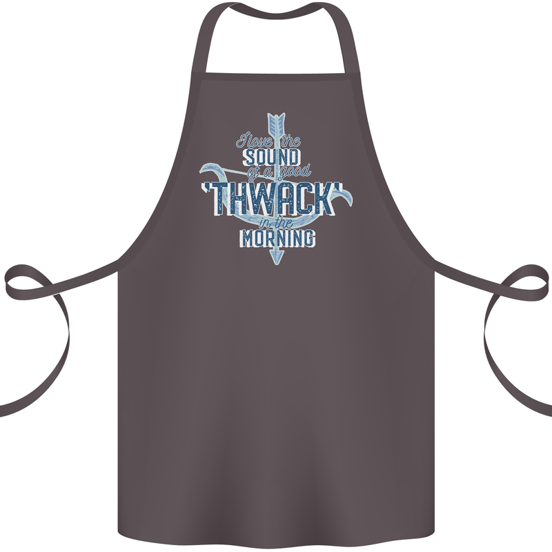 Archery I Love a Good Thwack in the Morning Cotton Apron 100% Organic Dark Grey